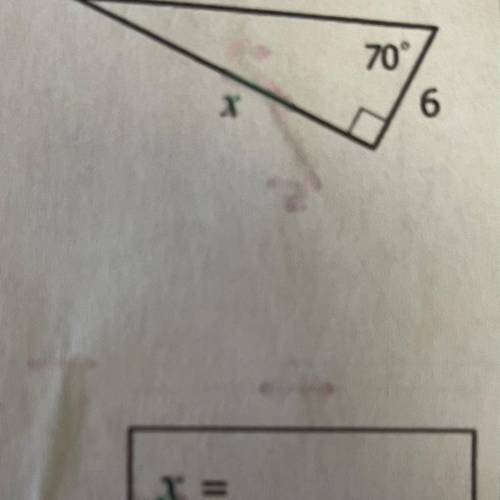 Solve for x. Round your answer to the nearest tenth. Remember, if your solving for the angle x, you