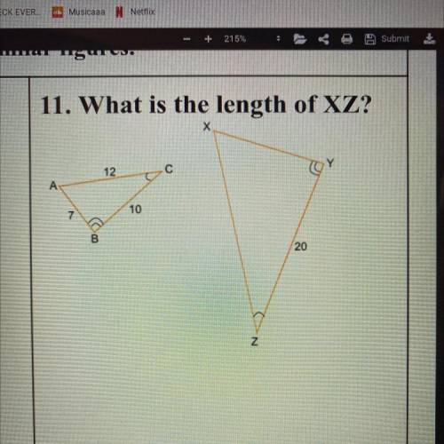 Please need help:) what is the length of XZ