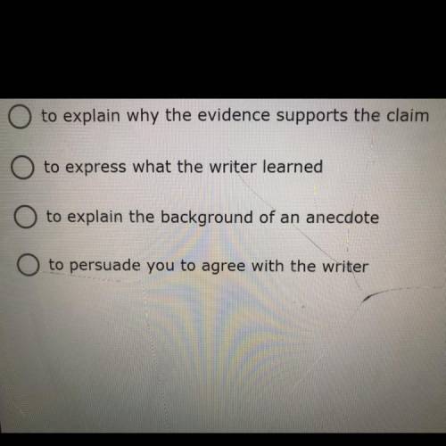 What is the purpose of the writers claim in a reflective essay￼