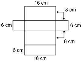The figure is the net for a rectangular prism.

What is the surface area of the rectangular prism