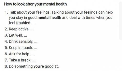 How can you improve your mental health ? I need help with this