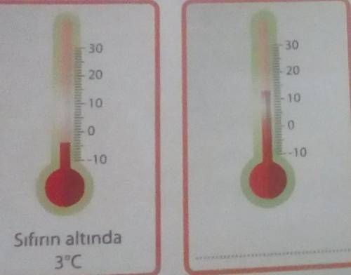 Bu bilgiye göre aşağıdaki termometrelerde verilen sıcaklık değerlerinin örnekteki gibi yazalım ​