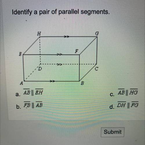 Identify a pair of parallel segments.