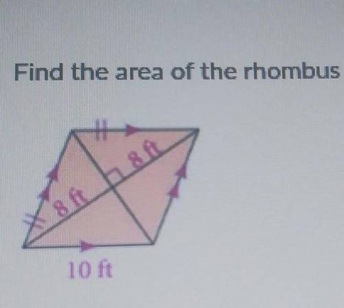 WHAT IS THE AREA OF THE RHOMBUS​