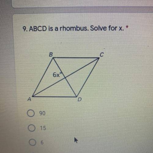 ABCD is a rhombus solve for X