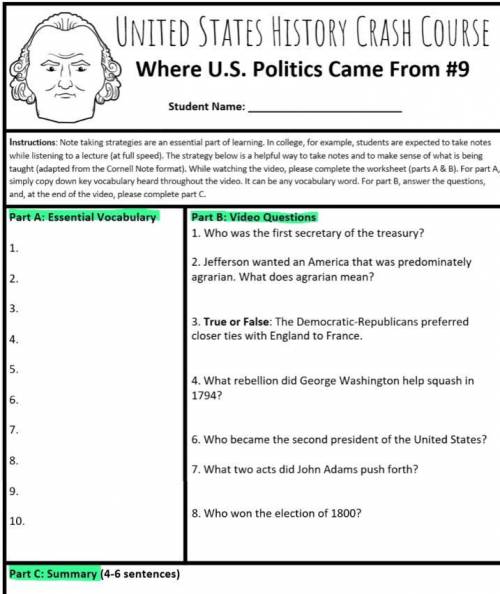 Just the summary 
Crash course : Where U.S Politics Come From #9
Go to comments for link
