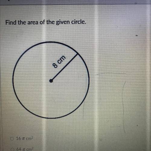 Find the area of circle plz help will be much appreciated thanks