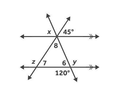 Which of the statements below are true? Select all that apply.

A) Angle 6 = Angle 7 = Angle 8
B)