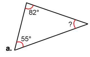 Calculate the angle marked with a question mark. Do not measure - the drawing is not to scale