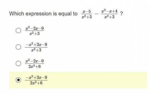 Which expression is equal to x−5x2+3−x2−x+4x2+3 ?