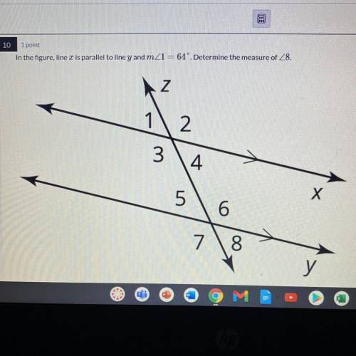 Will you please help me determine the measure of angle 8