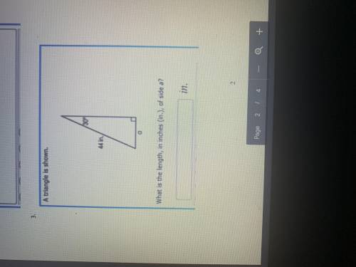 A triangle is shown what is the length in inches of side a