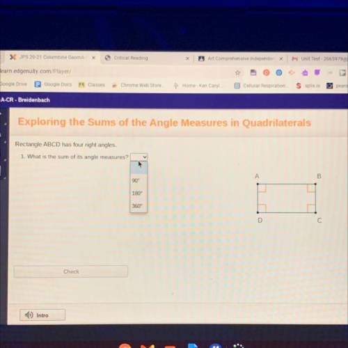 1. What is the sum of its angle measures?
90°
180°
360°