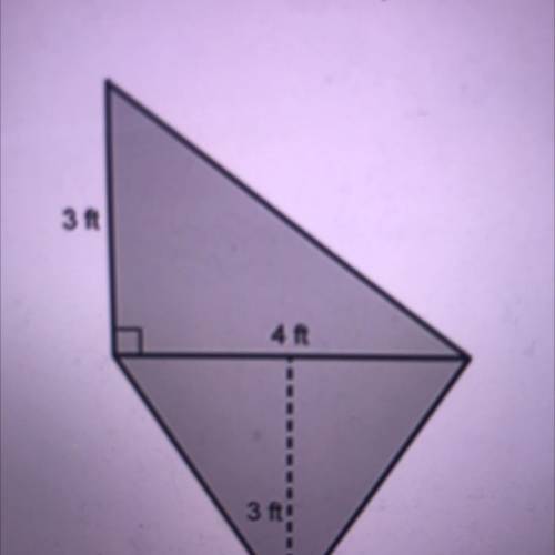 What is the area of this quadrilateral?

315
47
O A. 12 square feet
ОО
B. 16 square feet
C. 26 squ