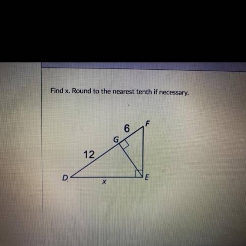Find x. Round to the nearest tenth if necessary.