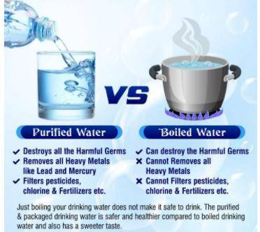 Show the differences between filtration and boiling?​
