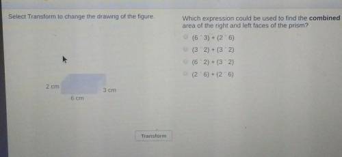 *⚠️HELP PLEASE ⚠️*

Select Transform to change the drawing of the figure. Which expression could b