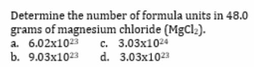 Determine the number of formula units in 48.0 grams of magnesium chloride (MgCl2)