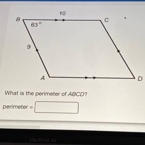 What is the perimeter of ABCD?
Perimeter=