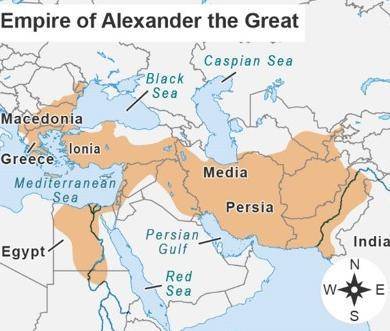 Study the map. Which statement best describes the expansion of Alexander’s empire?

A.) Alexander
