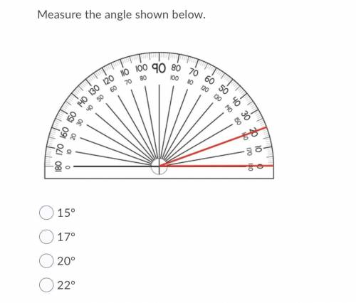 Measure the angle shown below.
