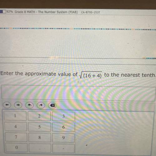 Enter the approximate value of /(16+4) to the nearest tenth.