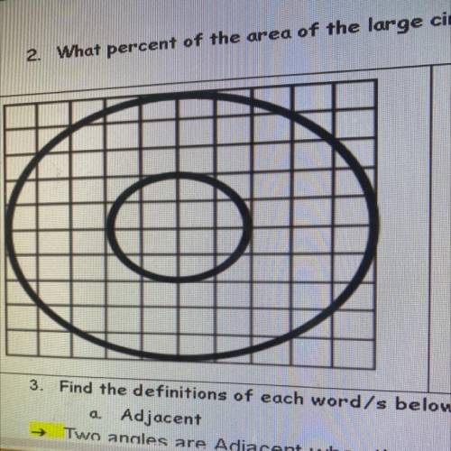 What percent of the area of the large circle is the area of the small circle? 
Help pls