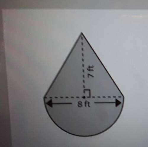 what is the area of the composite figure? I know how to find the area of a triangle but not a circl