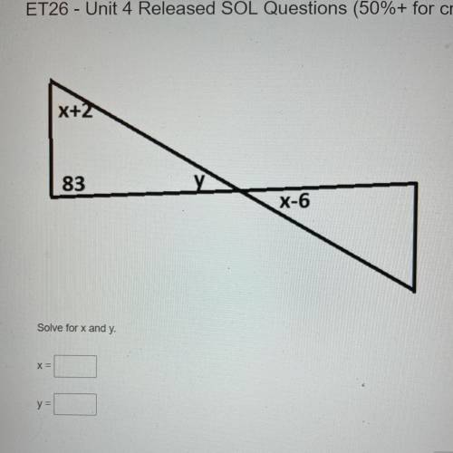 Solve for x and y
Helppppppppp