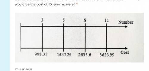 Use the double number line to find the cost of a lawn mower. What would be the cost of 15 lawn mowe