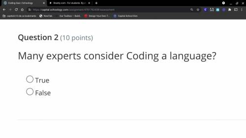 Many experts consider Coding a language?
true or false