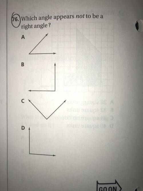 Which angle appears not to be a right angle?