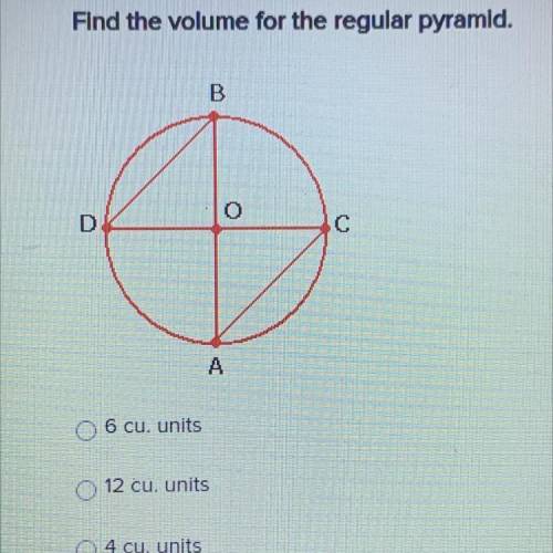 Find the volume for the regular pyramid
