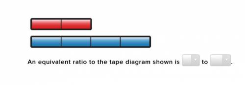 HELP PLZZZ

An equivalent ratio to the tape diagram shown is __ to __.
A: