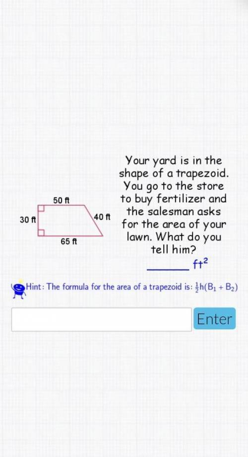 Find the area of this trapezoid​