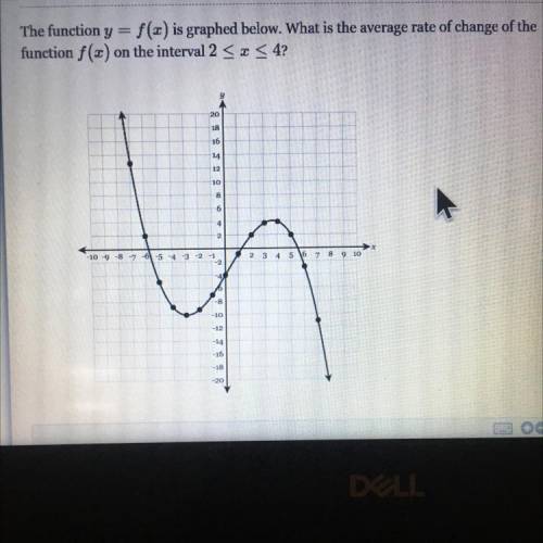 The function y = f(x) is graphed below. What is the average rate of change of the

function f(x) o