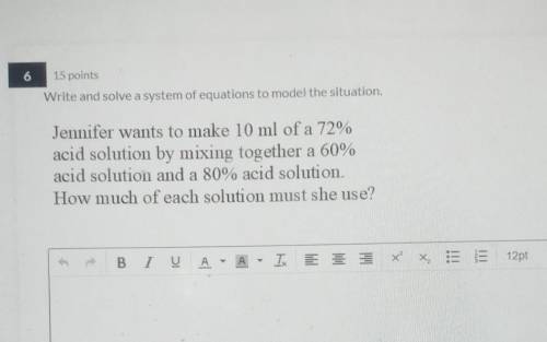 Write and solve a system of equations to model the situation?! ​