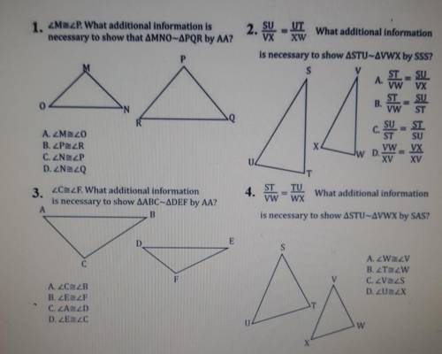 Please answer all, numbers 1 through 4​