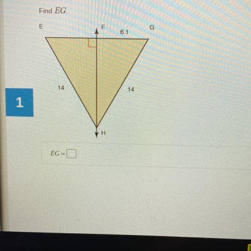 Geometry test chapter 6 find EG please help