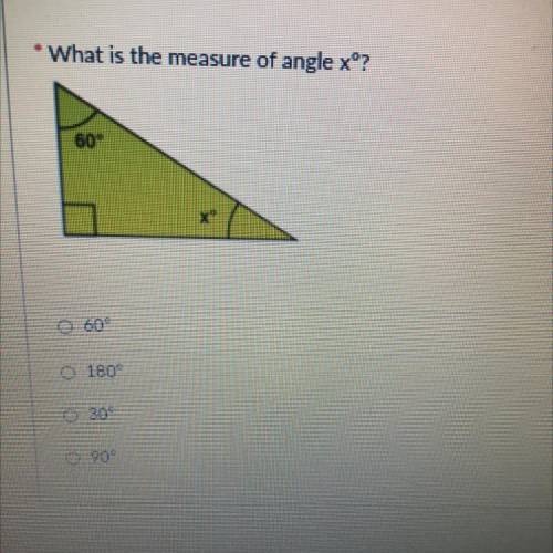 (
What is the measure of angle xº?