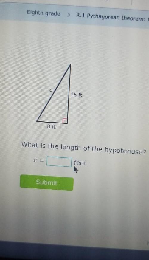 What is the length of the hypotenuse?​