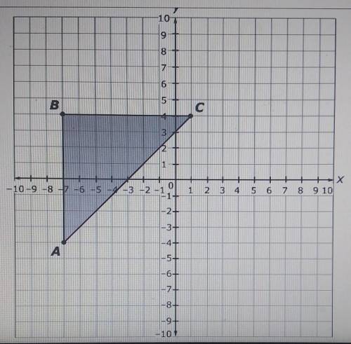 HELP ASAP :(

Triangle ABC is given with coordinates A(-7, -4), B(-7, 4), and C(1, 4).The ordered