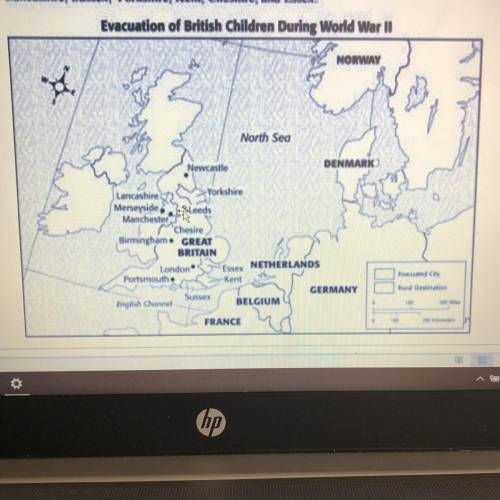 NEED HELP PLZ ASAP

1. Based on the map, what was the northernmost city from which children were e