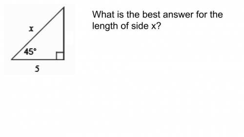 What is the best answer for the length of side x