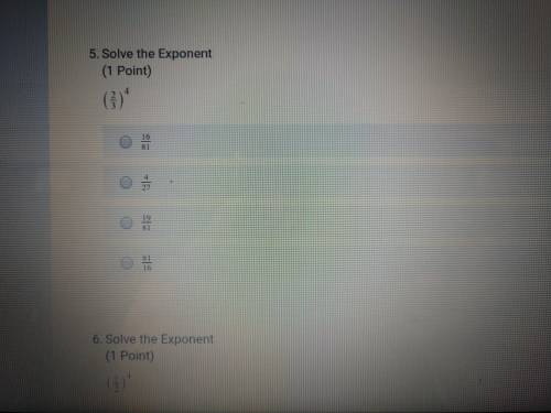 Solve the exponent (2/3)^4