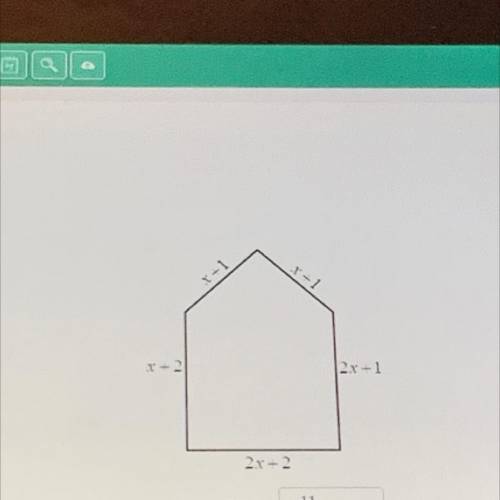 For what value of x will the perimeter of the shape be 84 cm ? Place the value in the empty box .