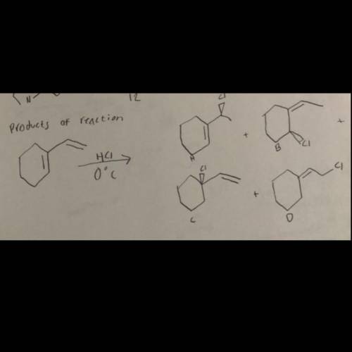 What are the 2 most likely products of the given reaction? Answer choices labeled A, B, C, and D