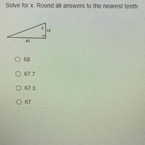 Solve for x. Round all answers to the nearest tenth