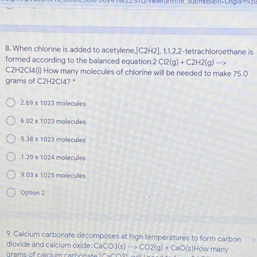 I need help with chem please!! Number 8