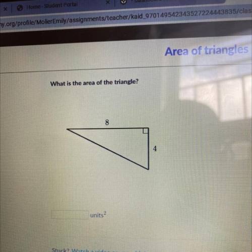 What is the area of the triangle?
8
4